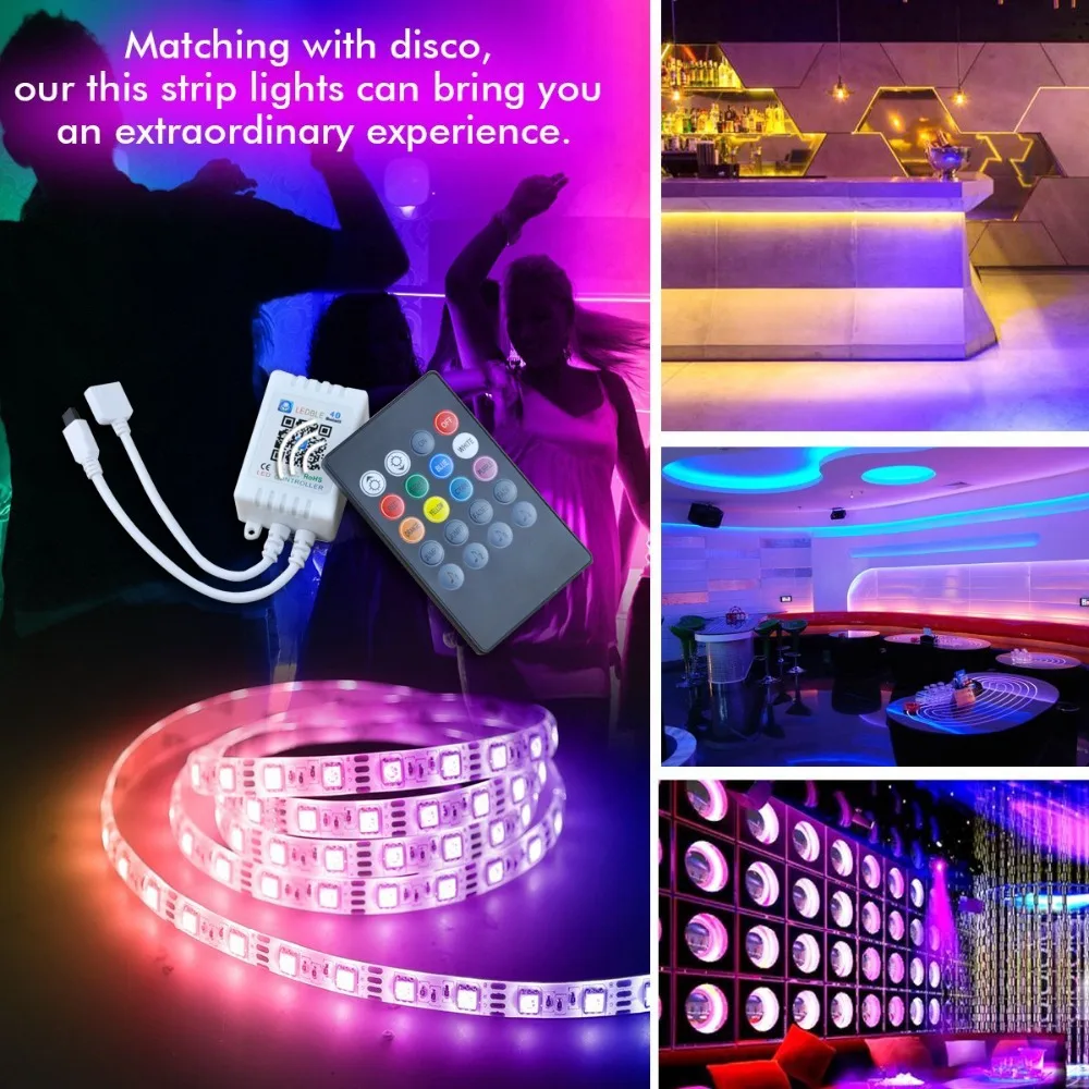 Умный пон Bluetooth APP RGB 5050 Светодиодные ленты света светодиодный свет