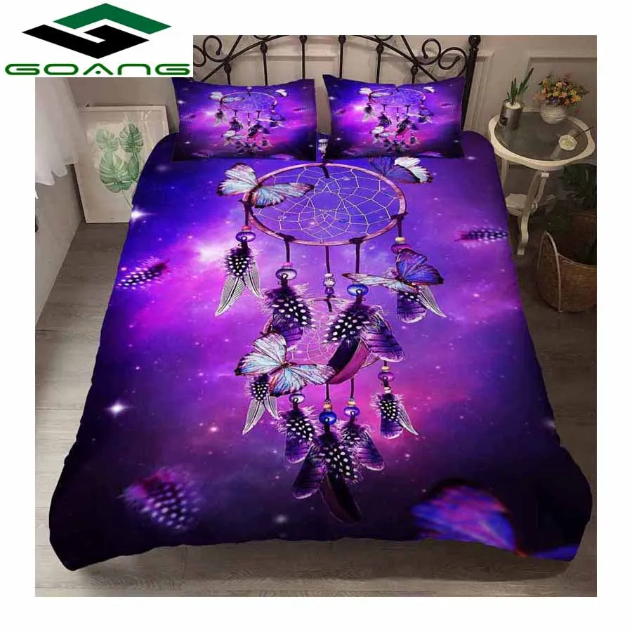GOANG набор постельного белья с 3d цифровой печатью Ловец снов, простыня, пододеяльник, подушка, микрофибра, домашний текстиль, роскошные постельные принадлежности