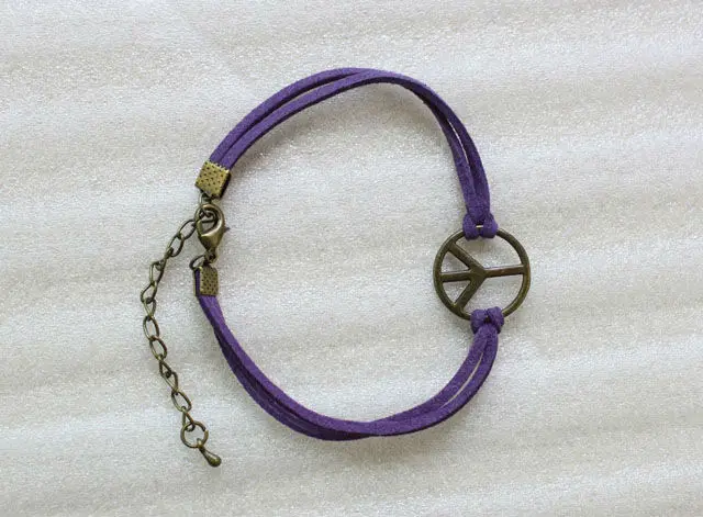 12 шт Ретро стиль состаренная бронза Мир Логотип ссылка фиолетовый бархат