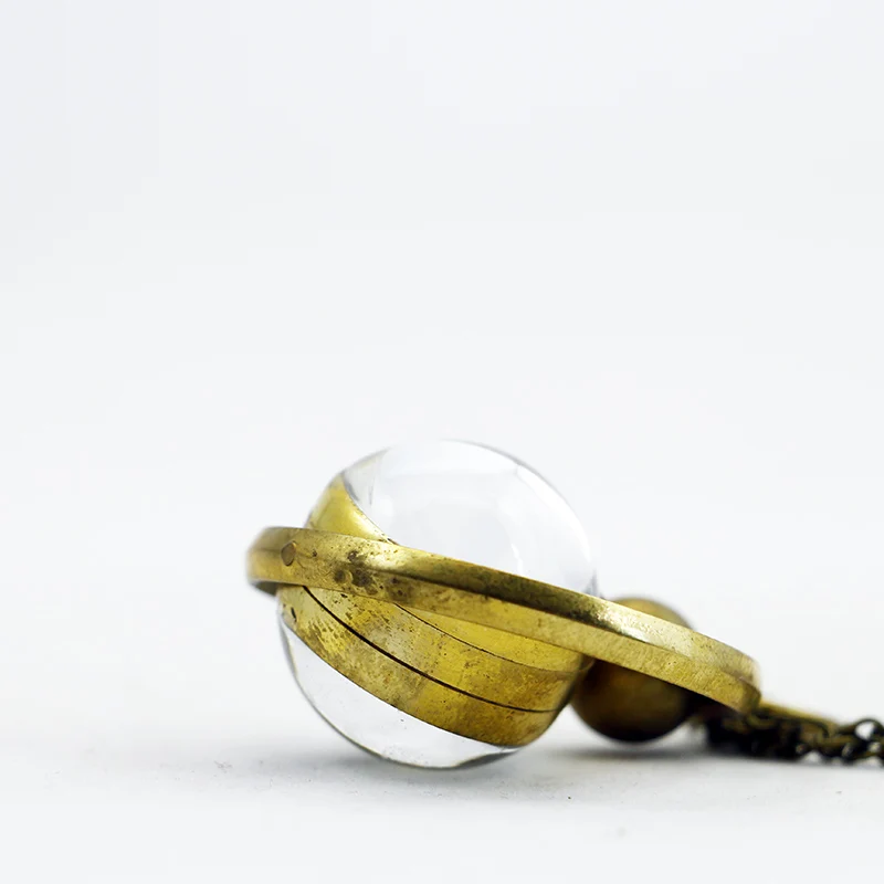 Personalized Design Mini Crystal Ball Manual Mechanical Pocket Watch Retro Steampunk Gentleman Style Necklace Pendant Clock