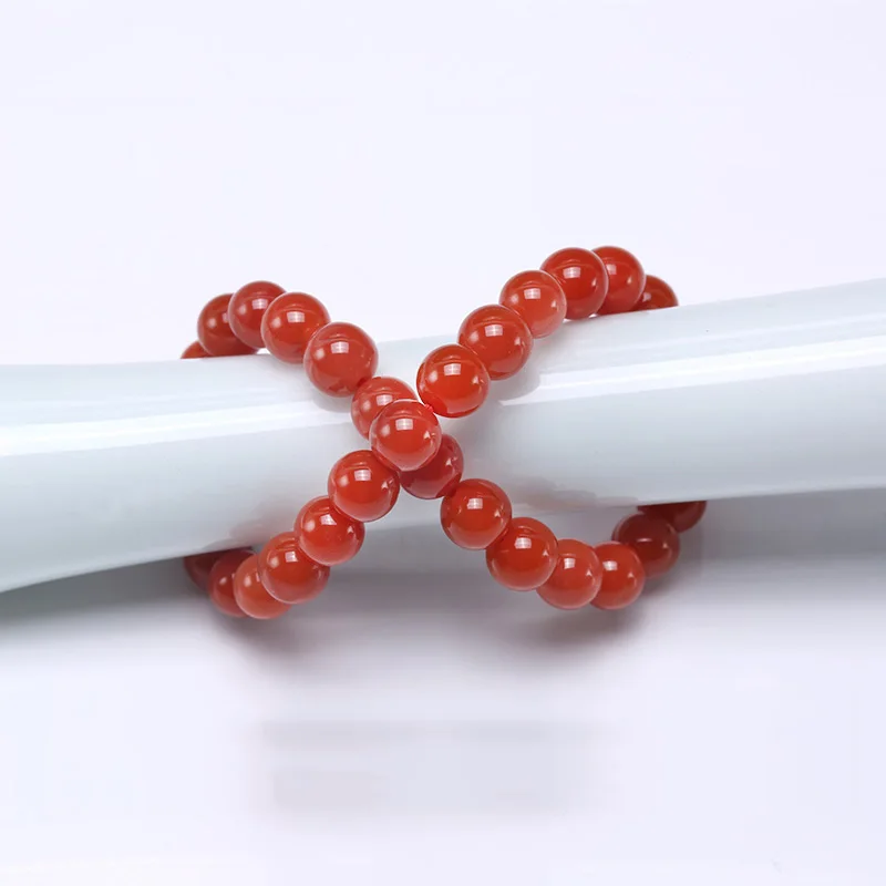 JYX Natural Agate Bracelets for Women 6-7mm Red Prayer Beads Buddhist Bracelet Men Jewelry 8&quot-Selected Nanhong | Украшения и