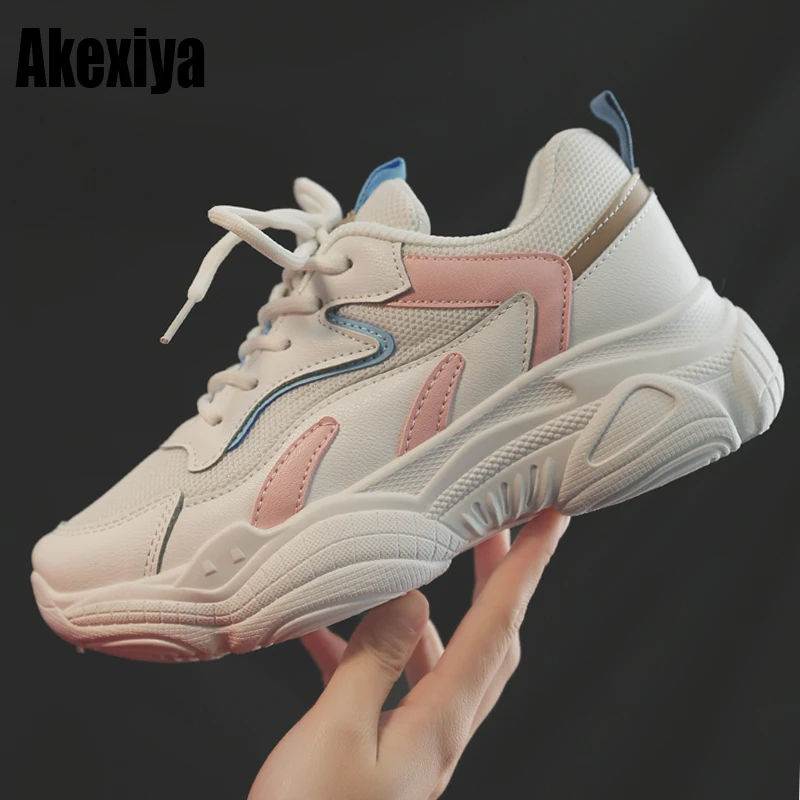 Женские удобные кроссовки белые на платформе женская обувь танкетке zapatos De Mujer
