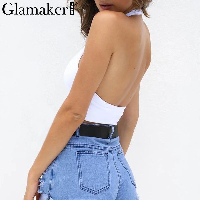 Женская летняя футболка с v образным вырезом и открытой спиной|Футболки| |