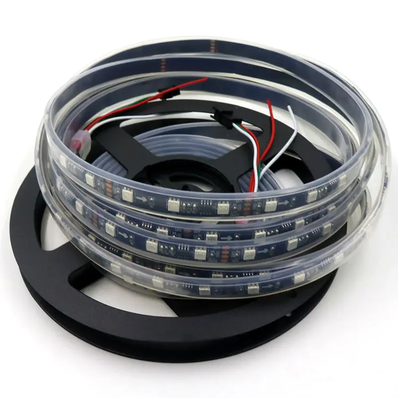 5 м WS2811 DC12V 48 Светодиодный s/M RGB адресат светодиодные полосы черный PCB водонепроницаемый IP67 SMD5050 пикселей