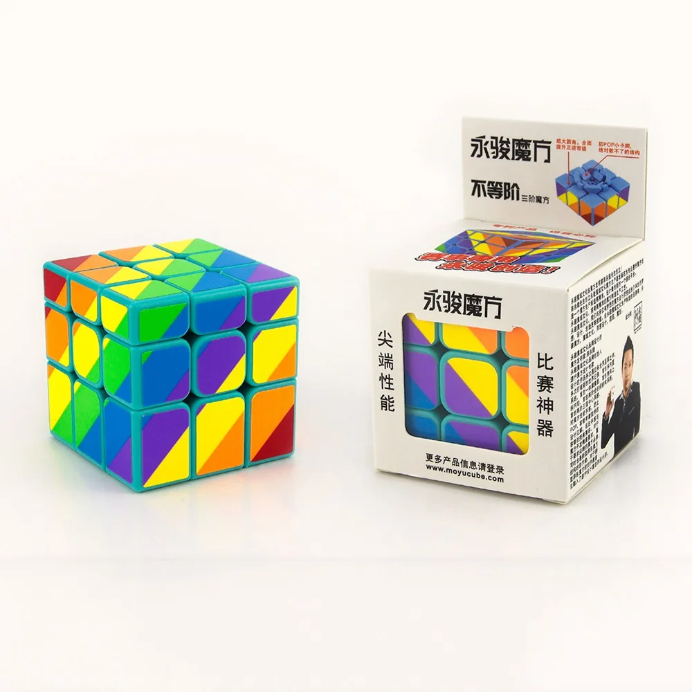 Yongjun YJ неравное 56 мм 3x3x3 с глянцевым покрытием Magic Cube Головоломки часы-кольцо с крышкой игрушечные лошадки для детей