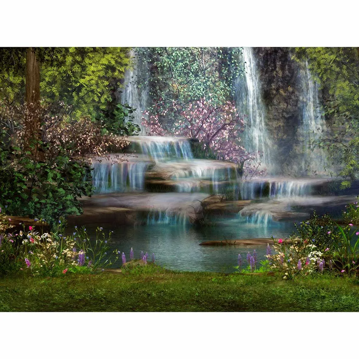 Allenjoy Страна Чудес водопад лес Луг цветы фотобудка фон для студийной фотосъемки