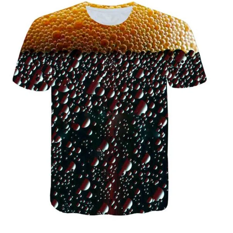 picture color Новинка Мужская 3D футболка банки пива печатных хип хоп Crewneck короткий рукав мужчины/женщины футболки топы Азиатский размер футболка 6xl - Color: picture color