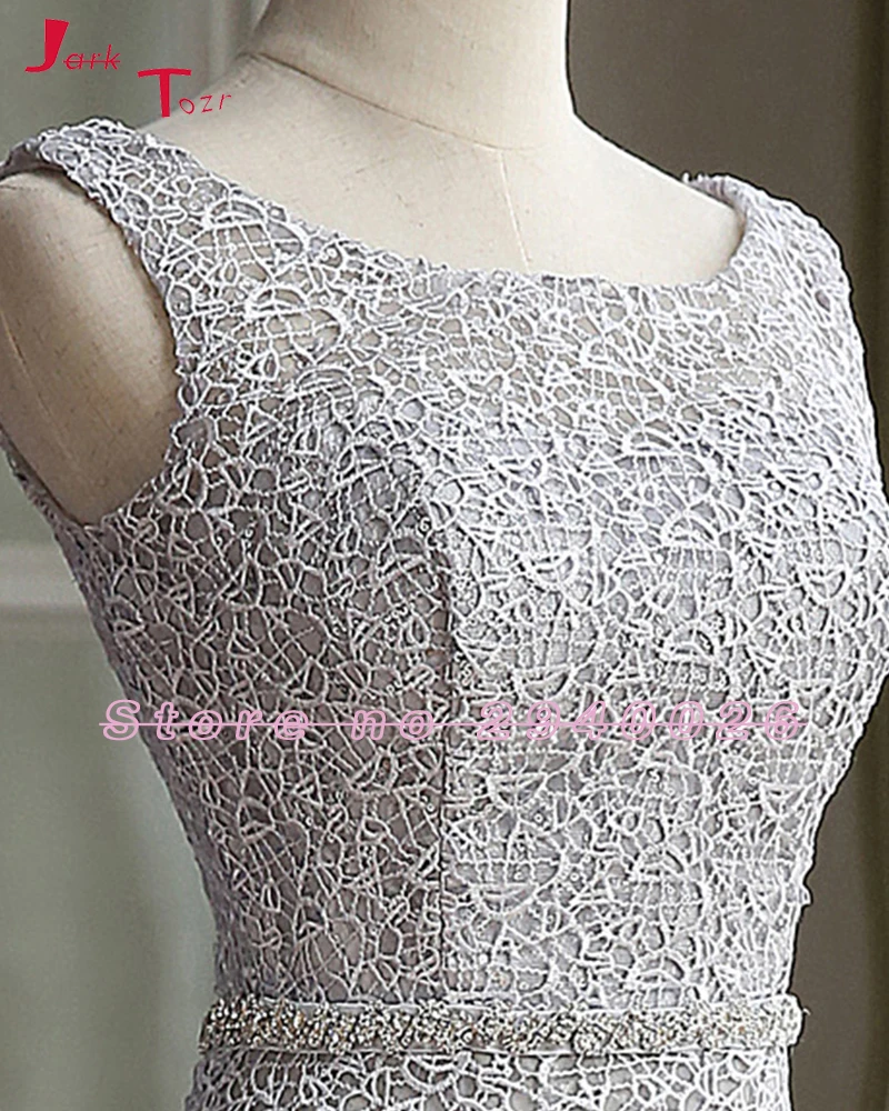 Jark Tozr New Arrival Grey Lace Bridesmaid Dress 2019 Crystal Belt Brautjungfernkleid Zipper Back Simple Vestido Dama De Honra | Свадьбы и