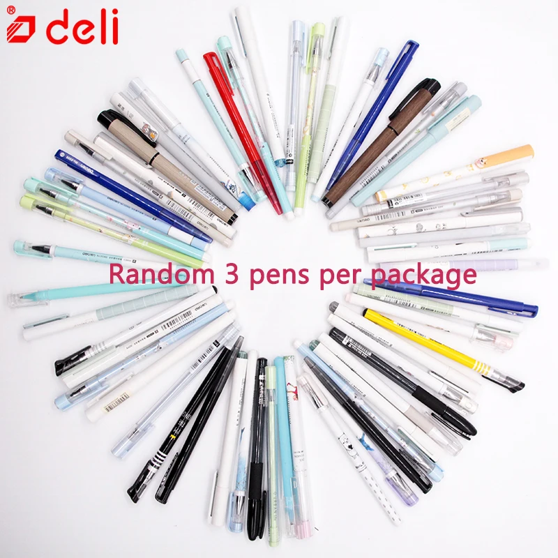 Deli lucky bag милый случайный 3 шт гелевая ручка для школы канцелярские принадлежности