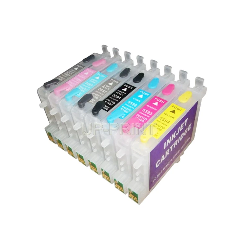2 комплекта T0591 T0599 пустой многоразовый картридж совместимый для Epson Stylus Photo R2400