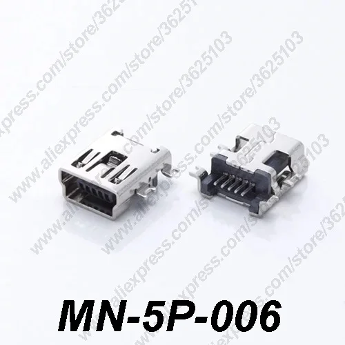 

10PCS MN-5P-006 Mini USB 2.0 Female Socket 5Pin SMT USB 2.0 Connector Jack Sink 1.7 PCB Mounting