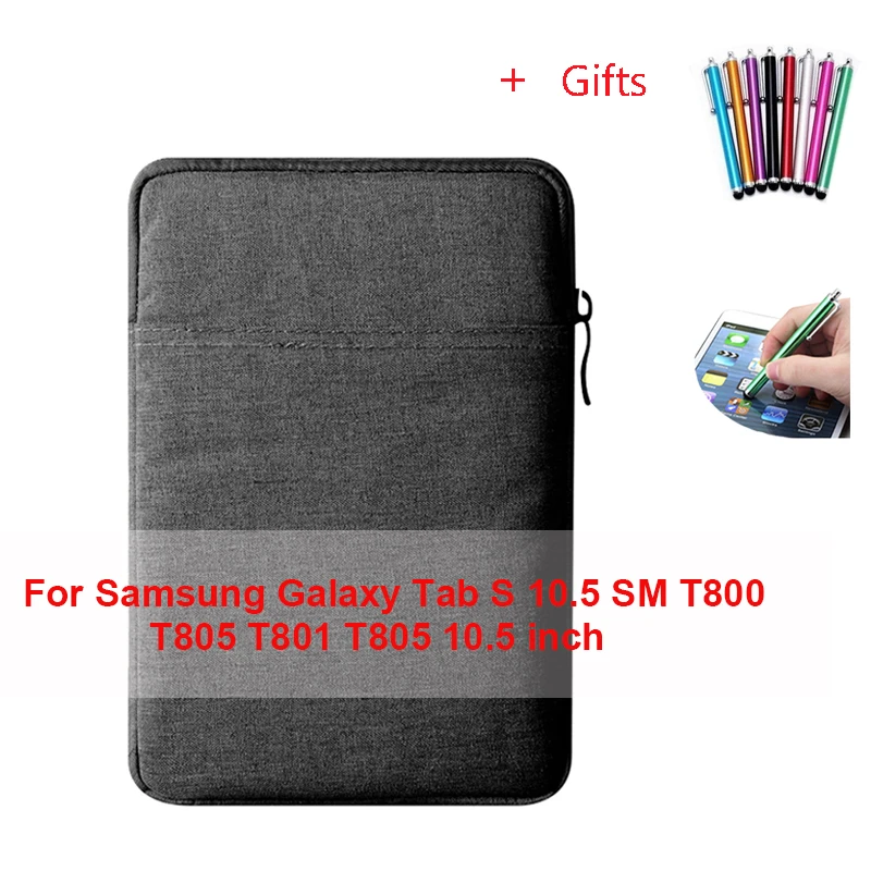 For Samsung T800 Чехол для планшета с рукавом для Samsung Galaxy Tab A A6 10,1 S 10,5 SM T580 SM-T580 T585C SM T800 T805 чехол из закаленного стекла+ ручка - Цвет: For Samsung T800