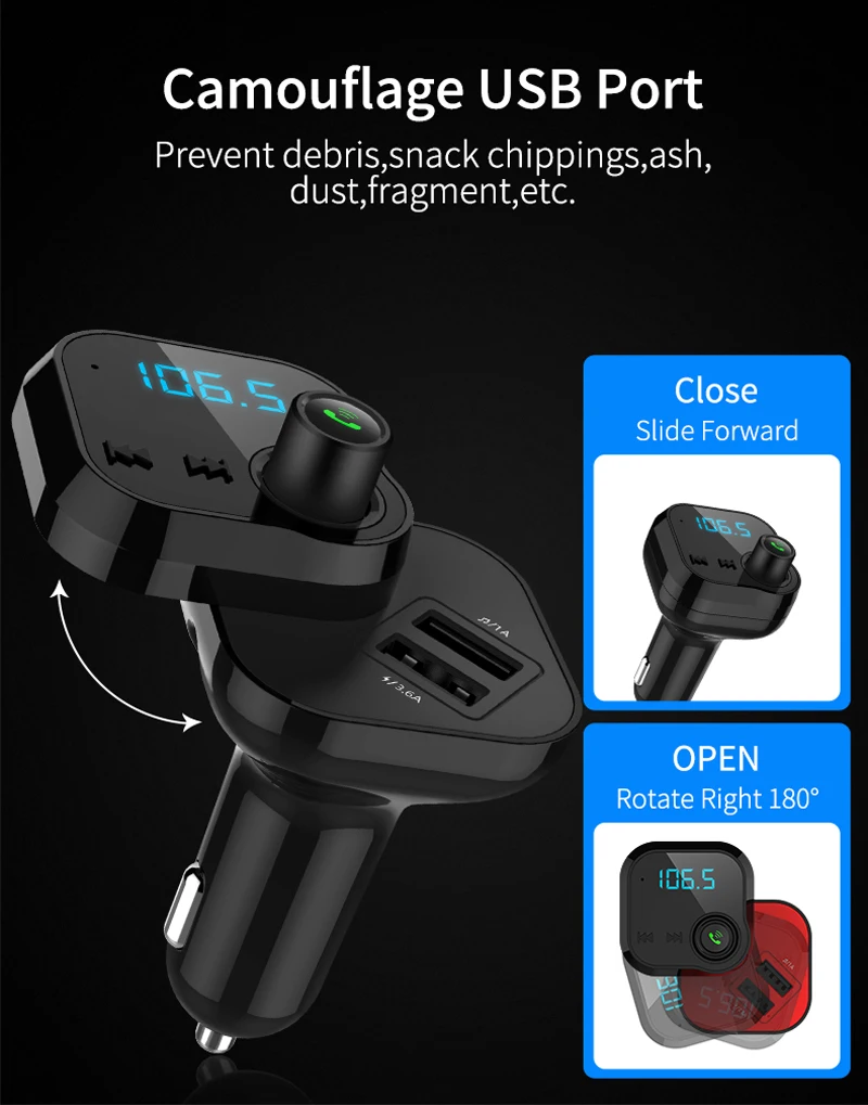 Автомобильный Bluetooth-проигрыватель с двумя USB-портами 5 В 3 6 А | Мобильные телефоны и