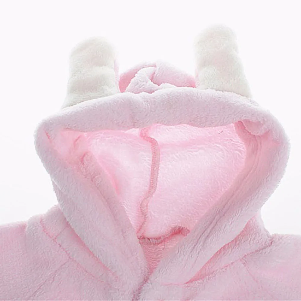 Newest Cute girls boys autumn winter rabbit ear Newborn Baby Boy Girl Thick Footies Hooded Jumpsuit Outfits Clothe warm lovely | Детская