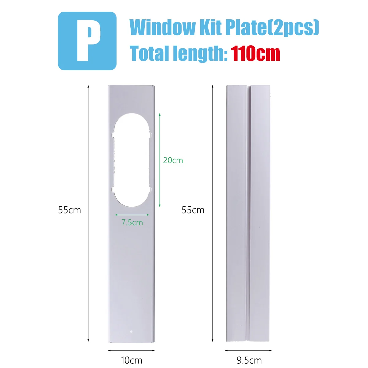 2 Window Plate 110cm Портативный кондиционер аксессуары оконная плита двери/окна уплотнение ткань адаптер выхлопной трубы шланга кондиционер запчасти - Цвет: 2 Window Plate 110cm