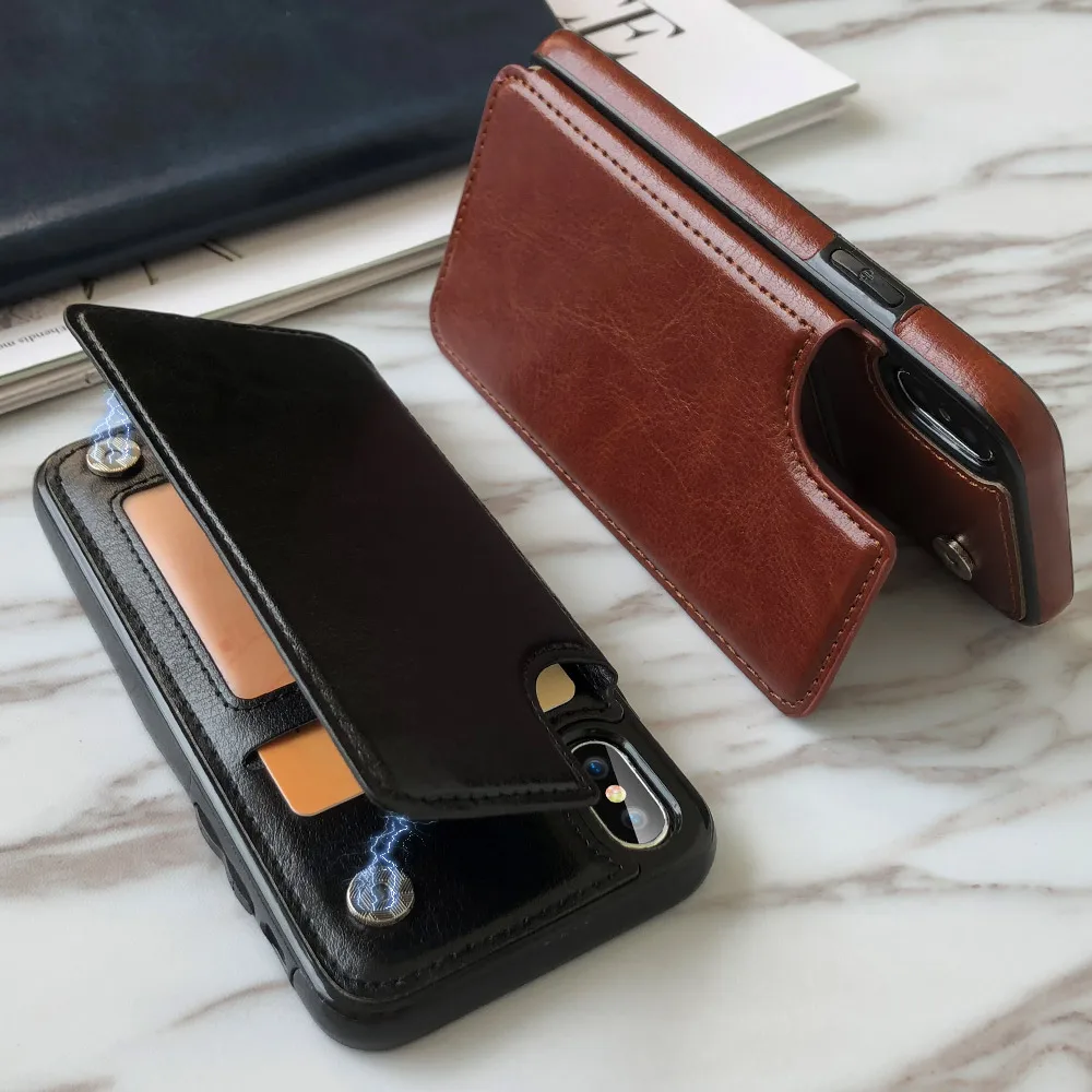 Чехол IER Винтажный чехол для телефона из искусственной кожи iPhone X 8 7 6s 6 Plus с