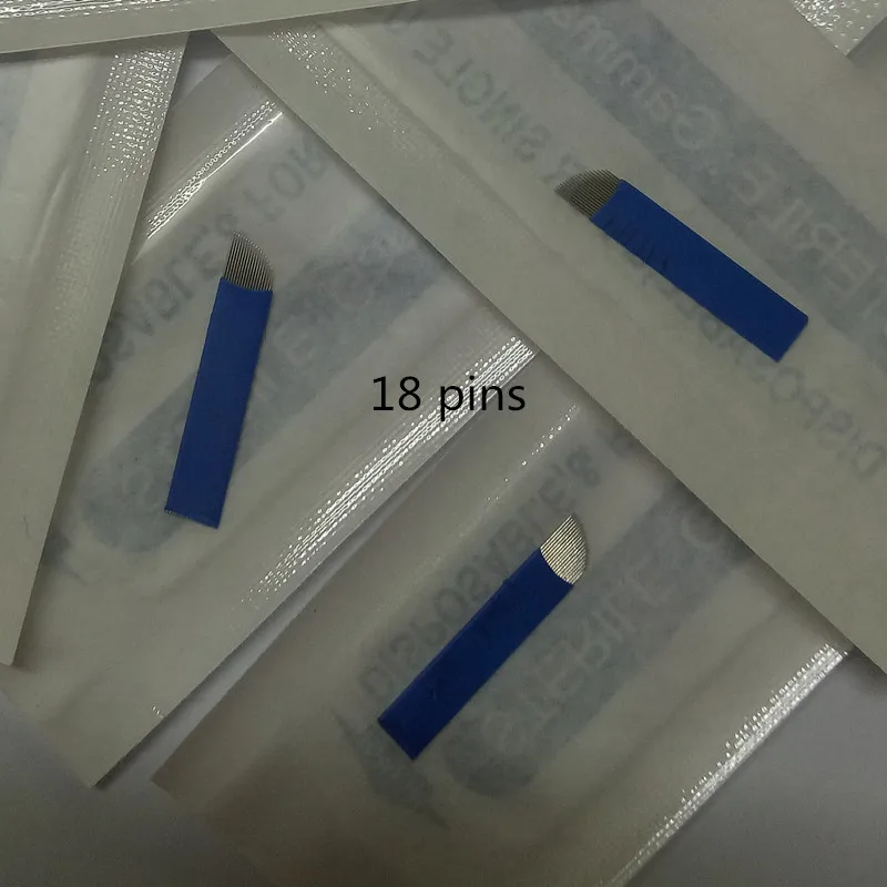 100 шт. иглы для перманентного макияжа бровей 7 9 12 16 18 пин | Красота и здоровье