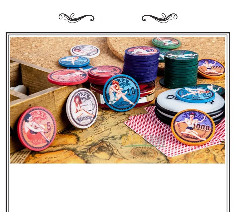 10 шт./лот Премиум керамики чипсы 12 г узор Texas holdɾm Poker казино чип оптом | Спорт и