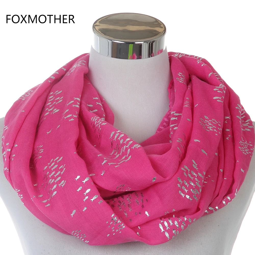 Женский шарф FOXMOTHER черно белая блестящая бронзовая Золотая рыбка|infinity scarf|scarf
