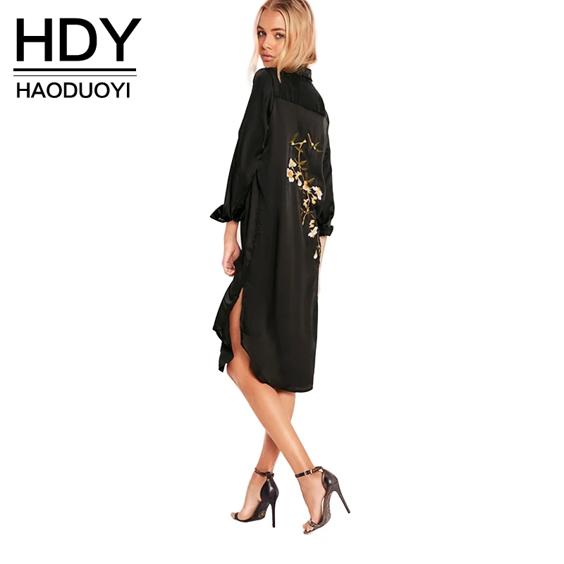 Платье рубашка HDY Haoduoyi женское длинное винтажное вечернее платье с цветочной