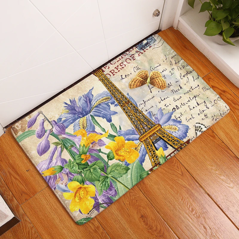 2017 новые ковры с цветочным принтом Нескользящие кухонные коврики для дома