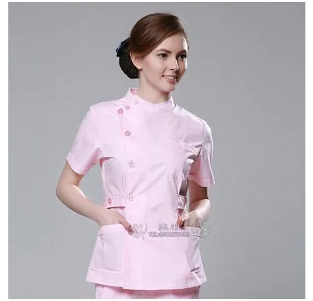 women Pink Летний женский медицинский скраб для больниц, набор одежды, модный дизайн, облегающие зубные скрабы для салона красоты, мужская униформа медсестры - Цвет: women Pink