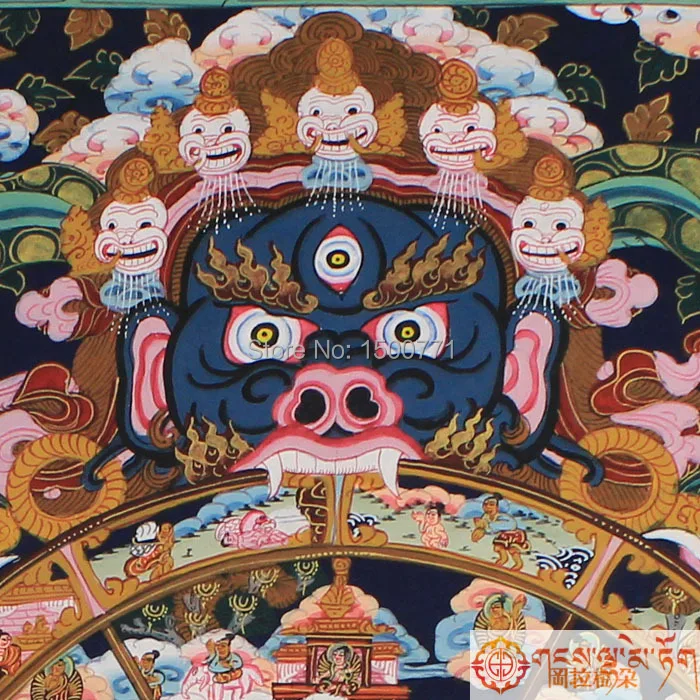 Тибетский ручной росписью танка Будды в шести цикле схема Самсары украшение