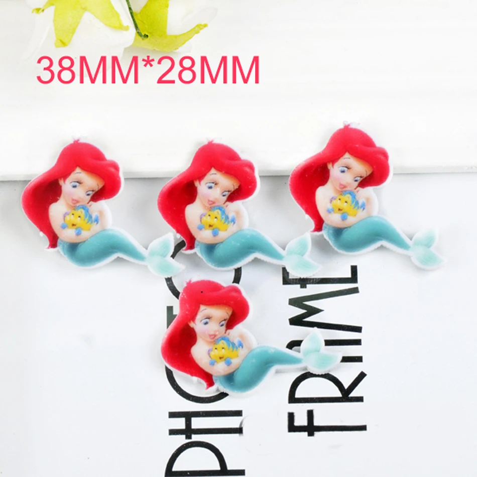 50 шт. Смешанная милая маленькая Русалочка плоская полимерная фигурка мультяшный