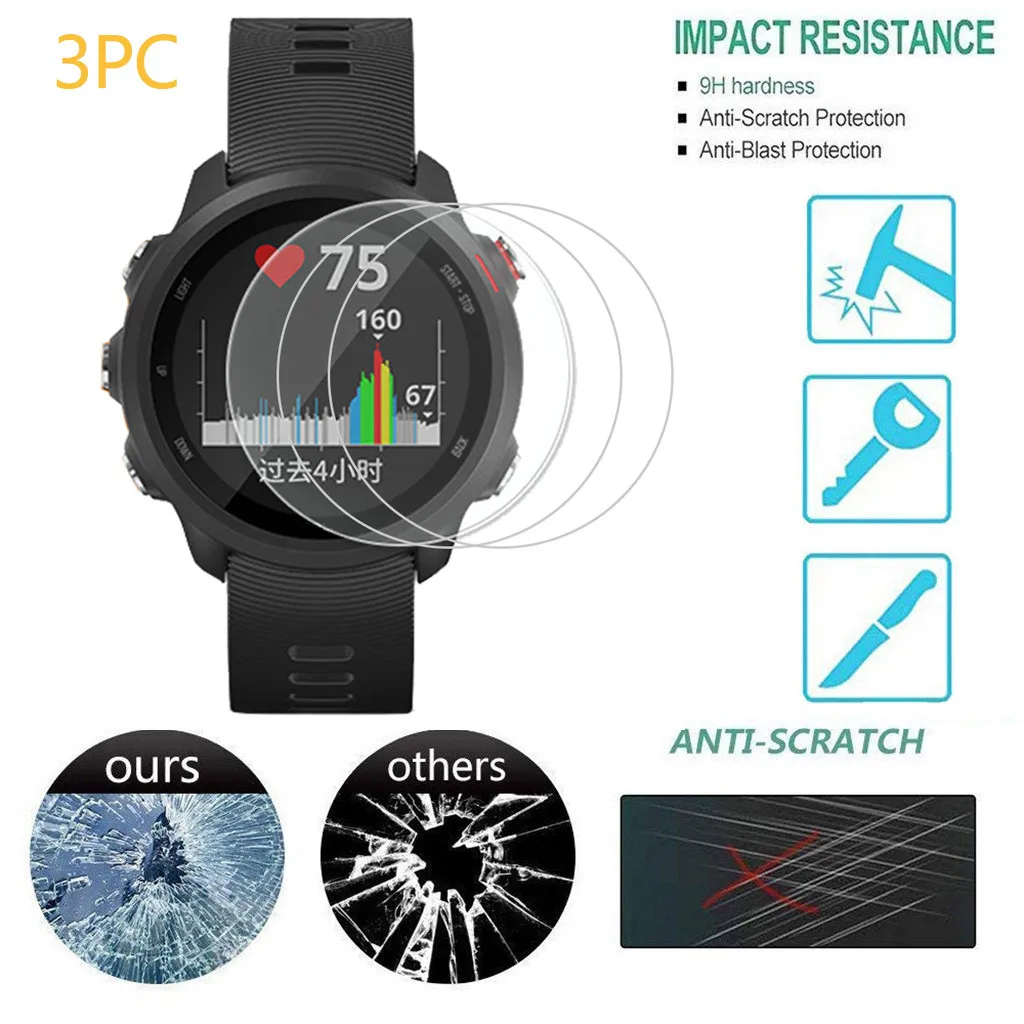 3 шт. прозрачная пленка закаленное стекло защита экрана 2019 для Garmin Forerunner 245