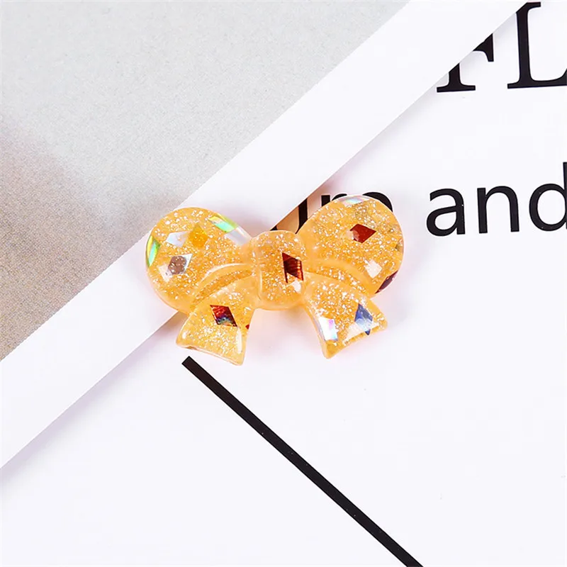 

6 Colors Resin Transparent Glitter Bow Diy Slime Accessories Playdough Tools Toys for Children Polymer Clay Charms Unisex Model
