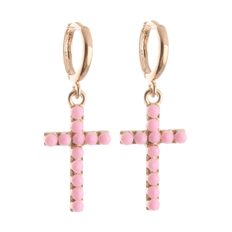 pink Висячие большие серьги, свисающие крест, свисающие, светящиеся, цинковый сплав, большие, длинные, с принтом, леопардовые серьги, Oorbellen Brinco, рождественский подарок - Окраска металла: pink