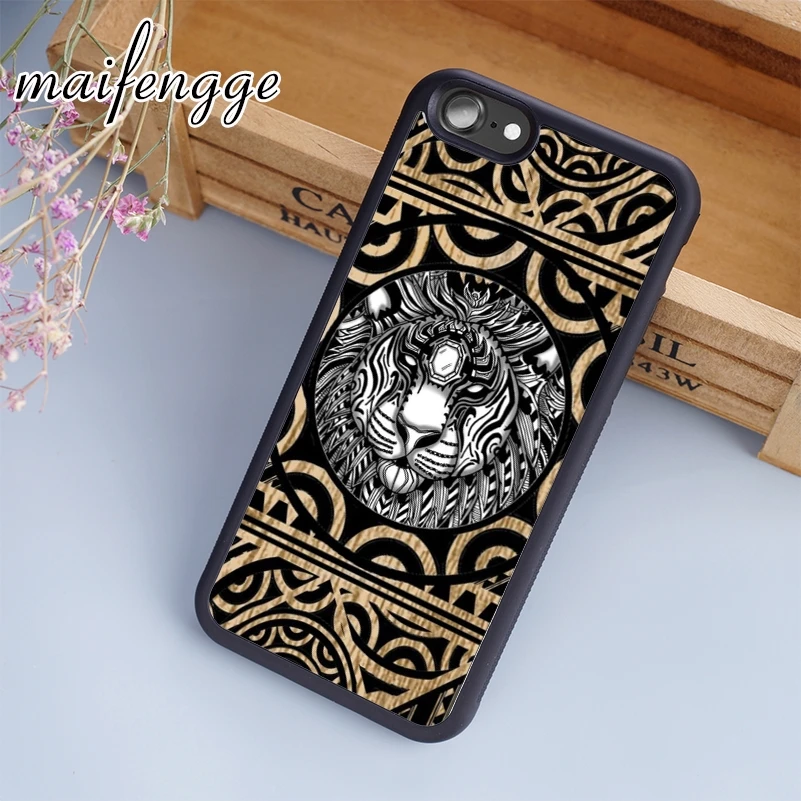 Чехол maifengge с головой тигра и лицом полинезийская родовая татуировка для iPhone 5 6 7 8