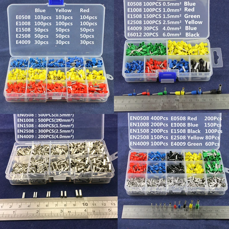 Обжимные комплекты клемм медные наконечники шнура разъемов Изолированные