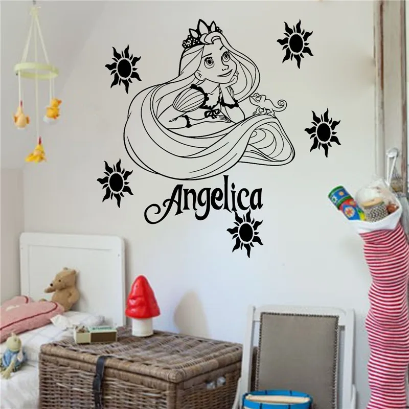 Принцесса Рапунцель спутанные виниловые настенные художественные наклейки
