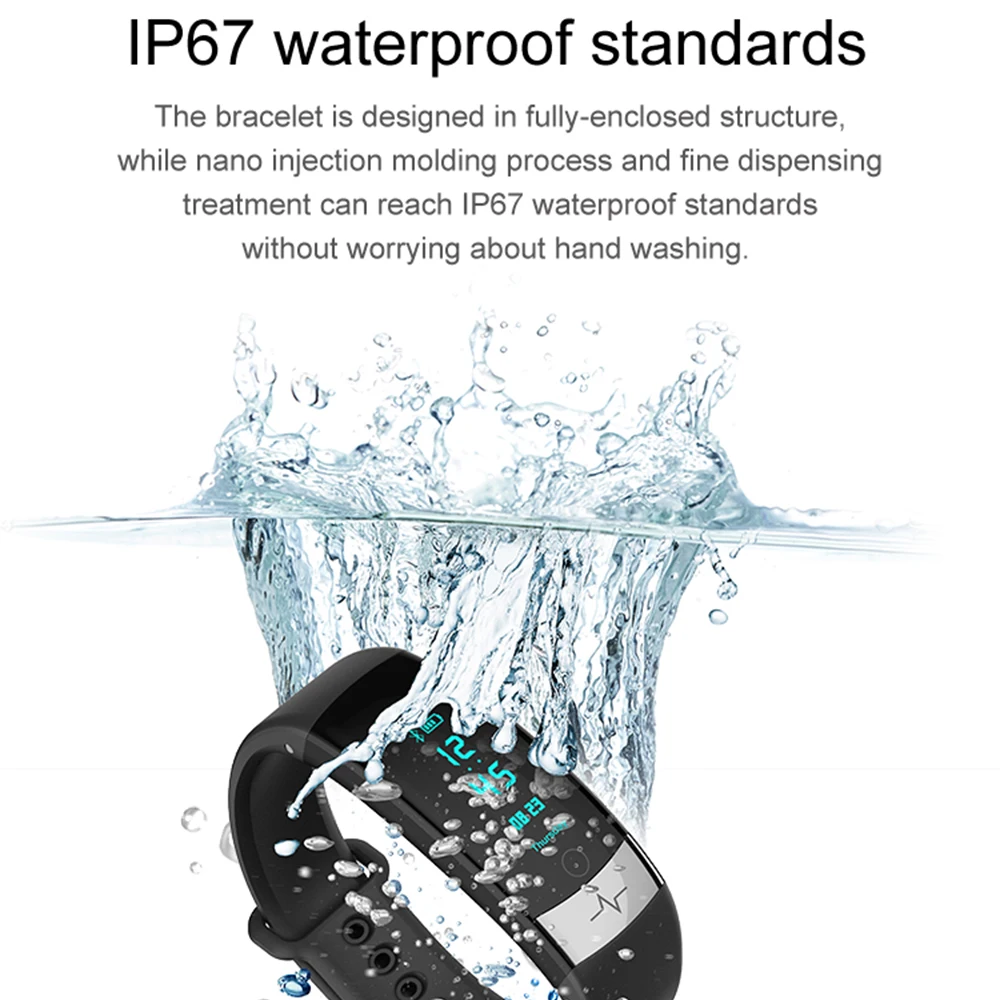 Timethinker QS03 водонепроницаемый смарт-Браслет фитнес-трекер Браслет ECG спортивные