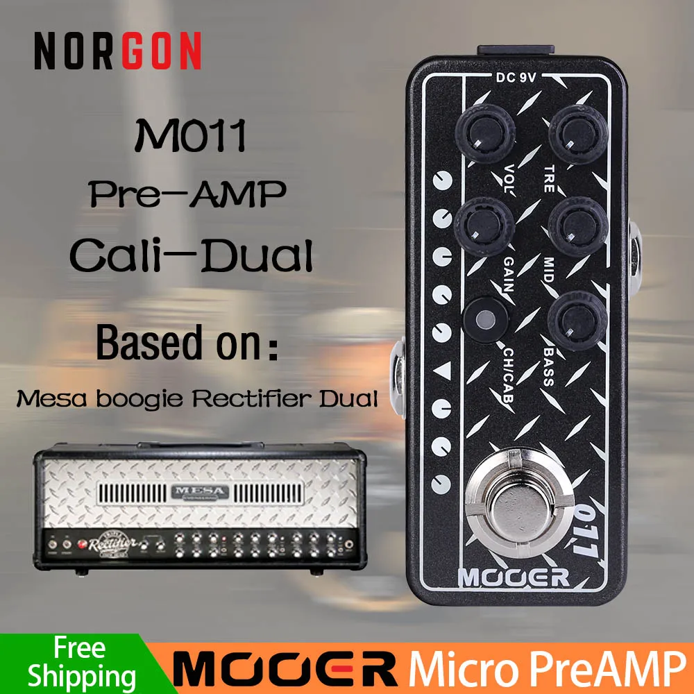 M011 Mooer предусилитель электрогитары педаль эффектов задержка реверберации аксессуары с высоким коэффициентом усиления бас микро Ампер симулятор Двойные каналы - Цвет: M011