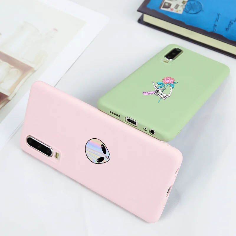 Милый мультяшный чехол карамельных цветов для Huawei P40 Lite E P20 P30 PRO P10 P9 P Smart Z 2019 2018 2020
