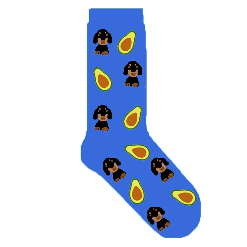 dachshund socks Носки авокадо с бультерьером Бигль такса далматинские границы колли Ротвейлер милые женские носки с собакой 50 пар/лот - Цвет: dachshund socks