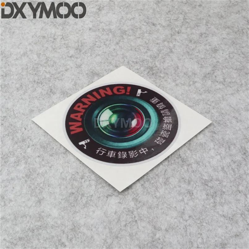 

1PCS Warning ON CAMERA REC Sticker Japanese Style Auto Window Funny Decal 8cm