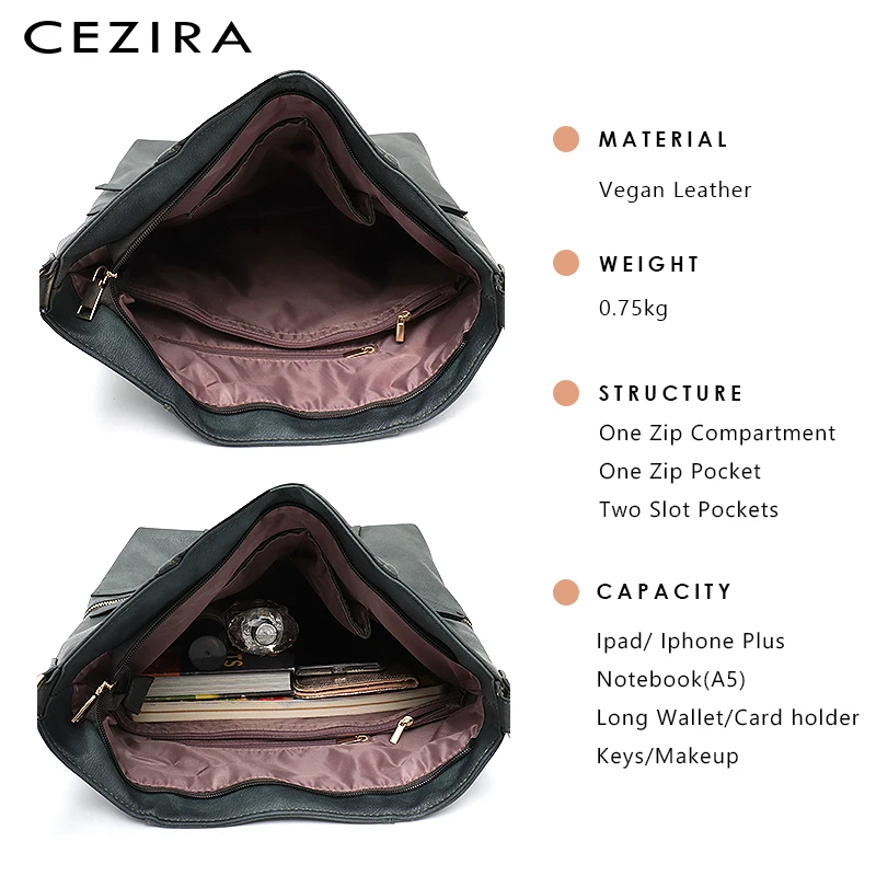 CEZIRA, новые модные женские сумки-Хобо на плечо для женщин, карман на молнии, Высококачественная брендовая стильная повседневная большая сумка-хобо, сумка через плечо