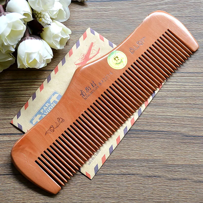

Natural Peach Wood Combs Close Teeth Anti-stat Head Massage Hair Care Wooden Styling Tool Hairbrush Beauty Accessories Hair Comb