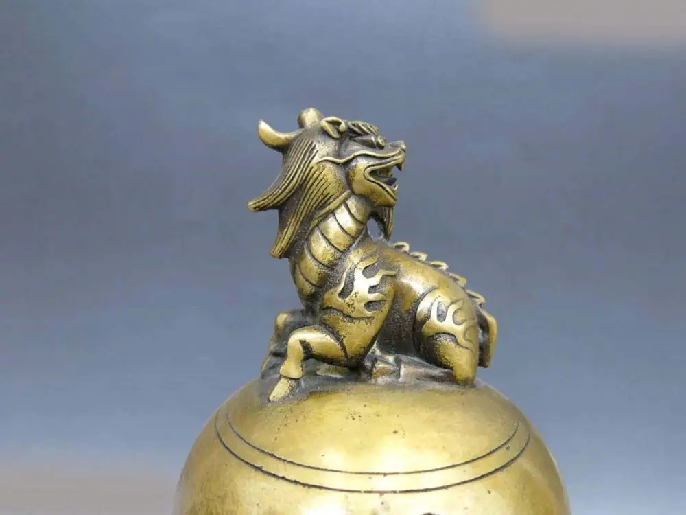 Китай латунь медь резные сосна Foo Собаки Лев курильница Статуя (D0426) SDSD22 | Дом и сад