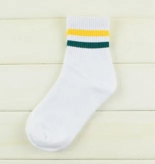 Носки Женские однотонные в японском стиле хлопковые полоску ретро для