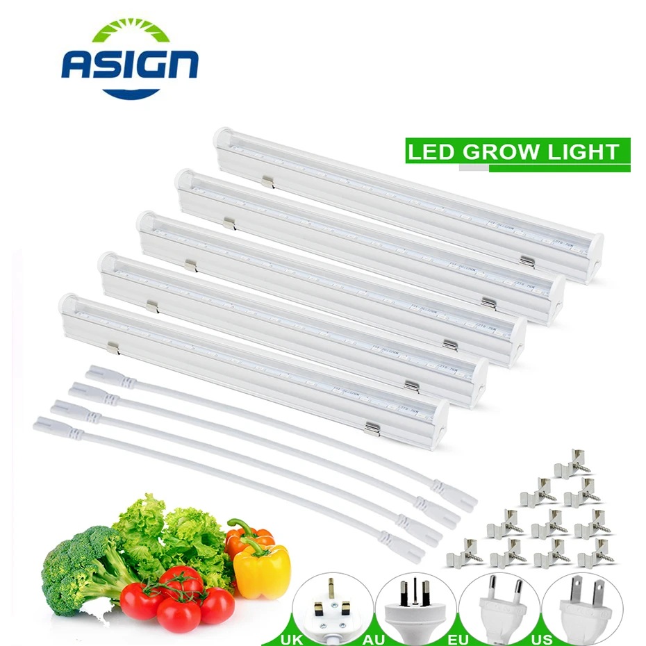 T5 трубка светать 6 Вт AC85-265V 5730SMD led фитоламп полный спектр led 11Red+ 4 синий светодиод светать полный спектр t5 трубка led