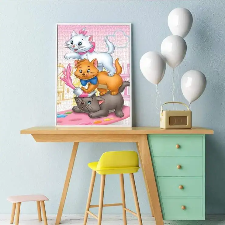 5d DIY Алмазная вышивка мультфильм забавные кошки Diy Алмазная Картина Вышивка крестом картина Стразы Алмазная мозаика для украшения KBL