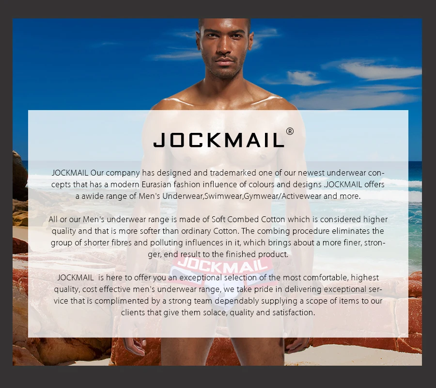 Бренд JOCKMAIL, мужское нижнее белье, боксеры, шорты, открытая спина, ягодицы, хлопок, сексуальное, открытая спина, гей, мужское нижнее белье, JockStrap cuecas, Гей Трусы