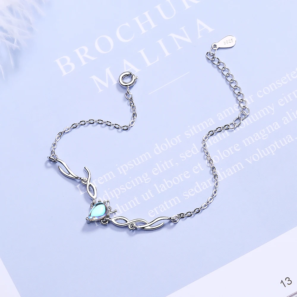 Женские модные браслеты ручной работы с лунным камнем и милым животным из