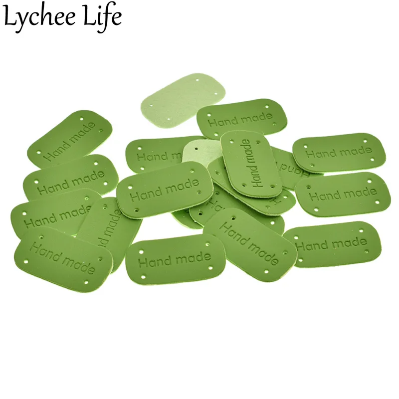 Lychee Life, 20 шт., кожаные этикетки ручной работы, с тиснением в виде букв, округлые этикетки, Заводская одежда, для дома, сделай сам, студия, коллекция подарков, новинка