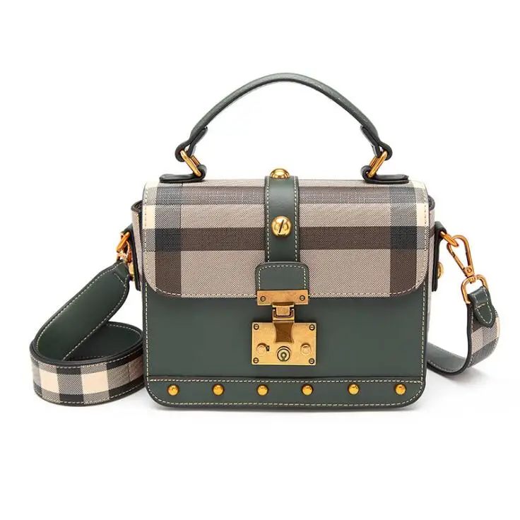 Feedo Plaid Button откидной крышкой высокое качество Dames Роскошные Сумки Для женщин сумка