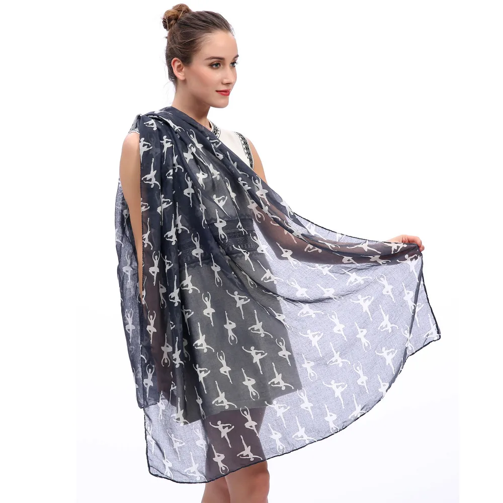 Женский шарф с принтом балерины мягкая легкая шаль для подарка|women scarf shawl|women